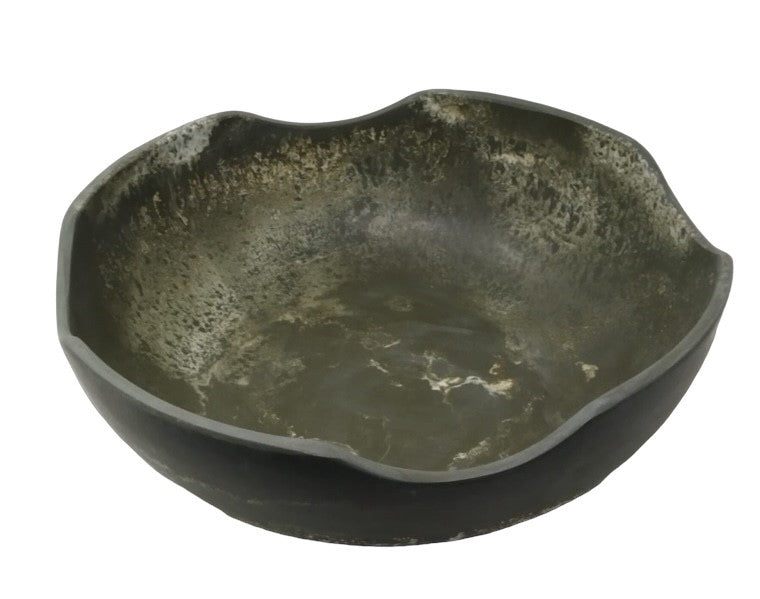 27R Khaki Marbled Salad Bowl Large 36Cm
