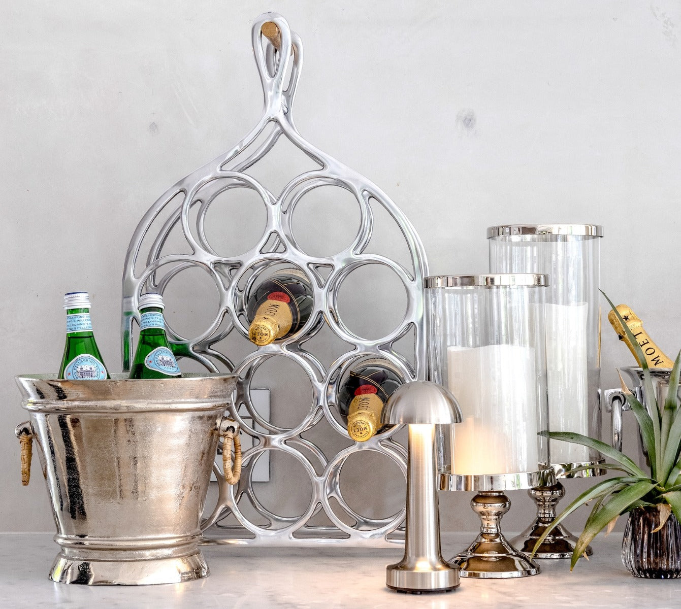 280C - Champagne Bucket Wide W/Rattan Hndls