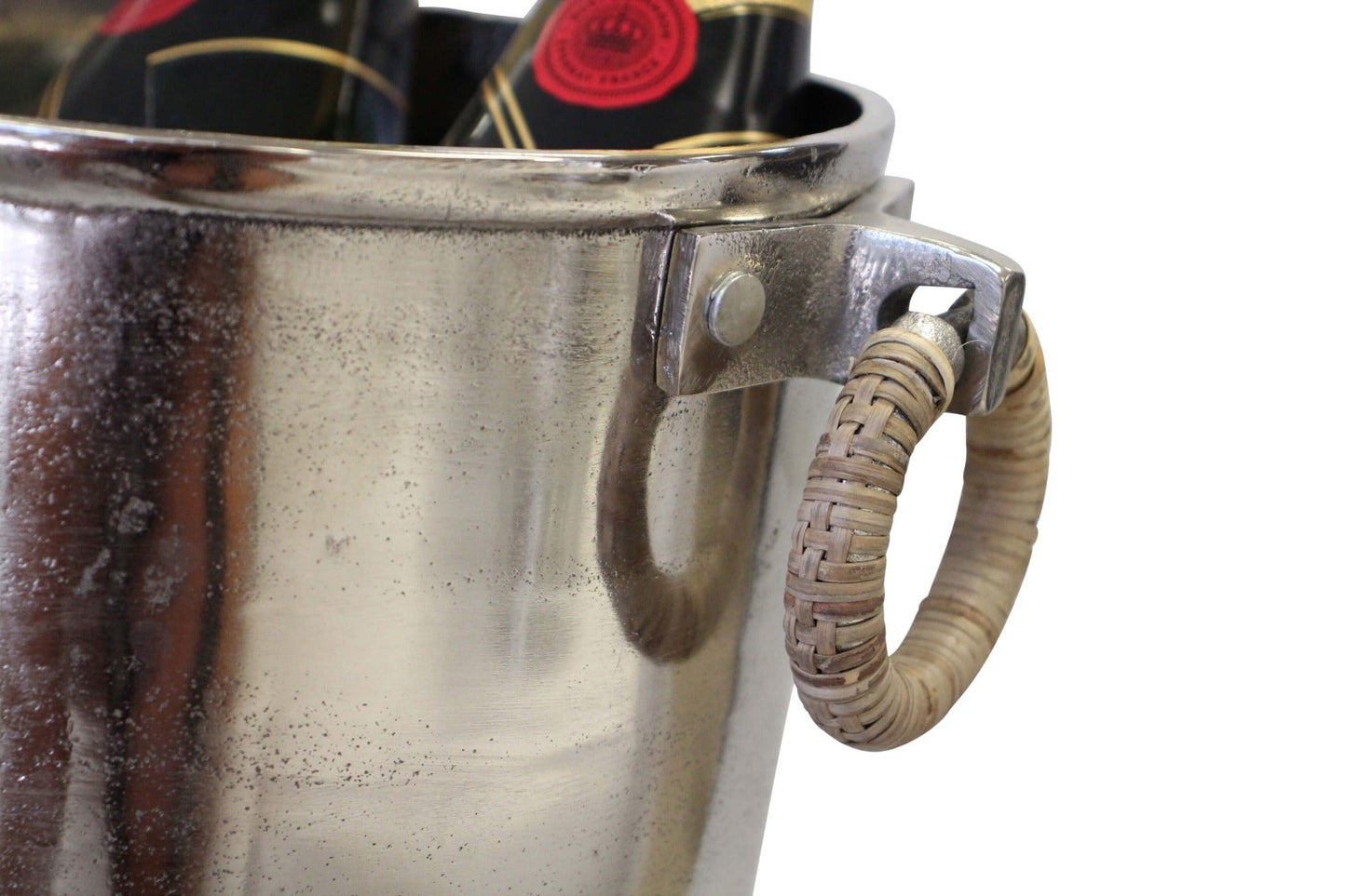 280Y - Raw Finish Single Bucket W/Rattan Handle