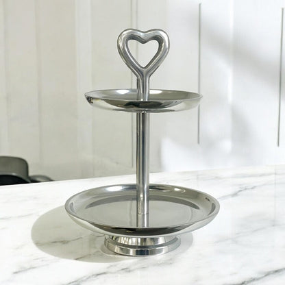 281T - Alumn 2 Tier Heart Petite Stand 20X15Cm