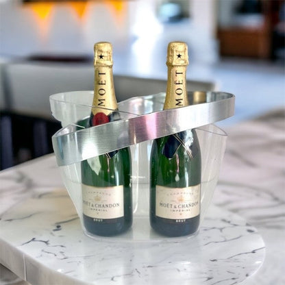 281 - Acrylic Ice Bucket W/Silver Rim