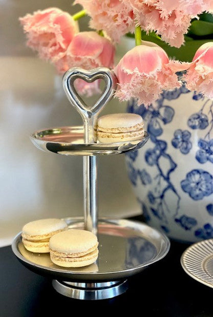 281T - Alumn 2 Tier Heart Petite Stand 20X15Cm