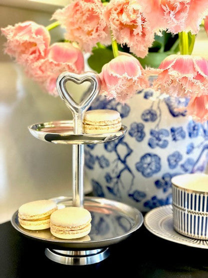 281T - Alumn 2 Tier Heart Petite Stand 20X15Cm