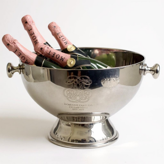 282A - Champagne Bucket "Domaine Familial" Knobs Nickle 37X23