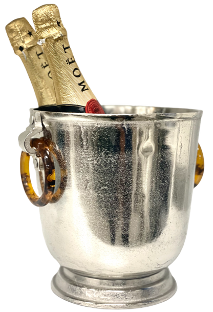 282C - Raw Nickle Bucket W. Resin Ring Handles