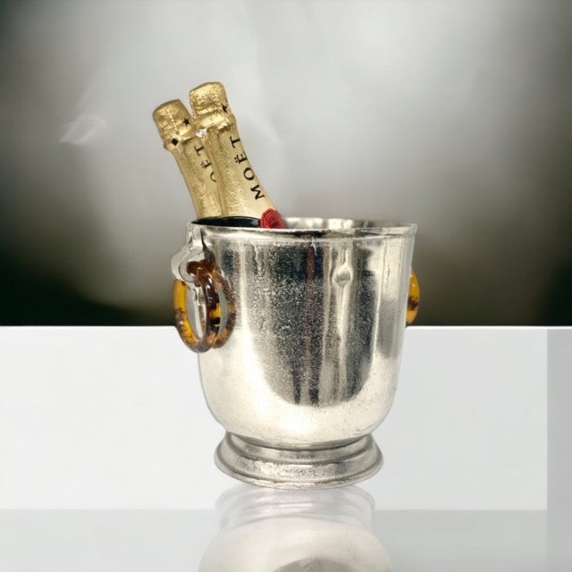 282C - Raw Nickle Bucket W. Resin Ring Handles