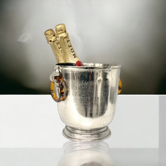 282C - Raw Nickle Bucket W. Resin Ring Handles