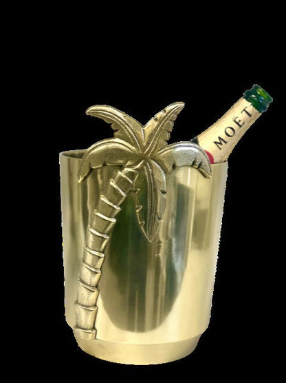 282E Palm Tree Gold Bucket 20X29Cm