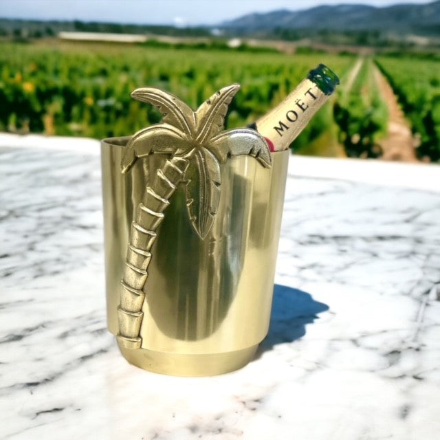 282E Palm Tree Gold Bucket 20X29Cm