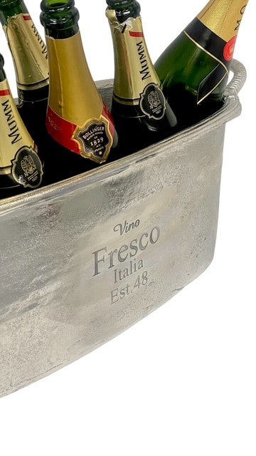 283A Majestic Oval Bucket Vintage Finish: Vino Fresco Logo 48X24X19Cm