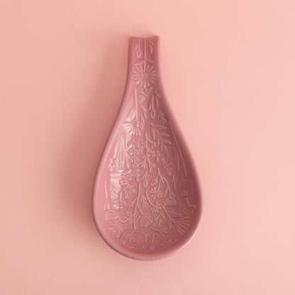 In The Meadow Pink Spoon Rest, 27 x 12 x 3.8cm