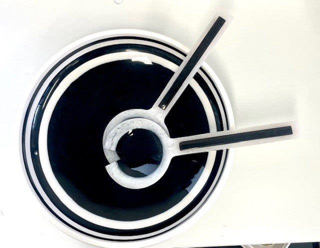 28L Porto Black & White Resin Salad Servers