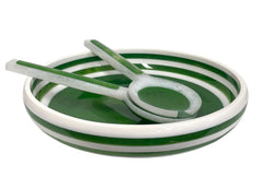 28M Porto Green & White Resin Bowl 34.5Cm
