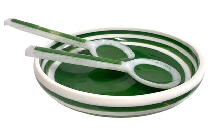 28N Porto Green & White Resin Salad Servers