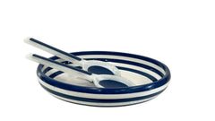 28P Porto Navy & White Resin Salad Bowl 34.5Cm