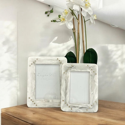 28S Alabaster Dotted Frame 5 X 7"