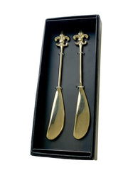 28F - Gold Fleur De Lyes Spreader Set 2