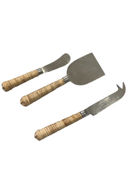 29D - Hammered S/Steel Wrap Hndl Set 3 Cheese