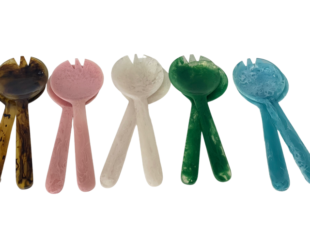 29M - Resin Salad Servers : Pink