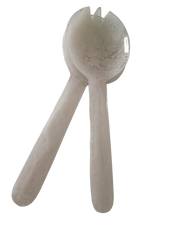 29K - Resin Salad Servers : Alabaster