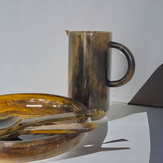 29N - Resin Salad Servers:Tortoise Shell 31X12