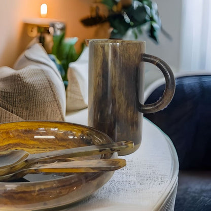 29N - Resin Salad Servers:Tortoise Shell 31X12