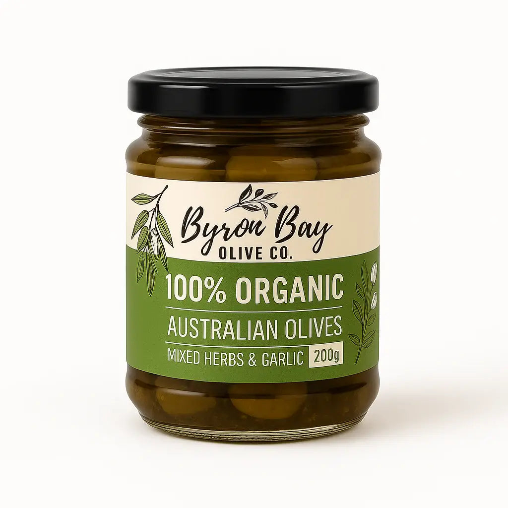100% Organic Australian Mix Olives - Herbs & Garlic