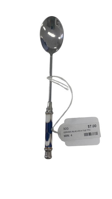 30G - Ceramic Blue Arch Tile Ptn Spoon:Silver