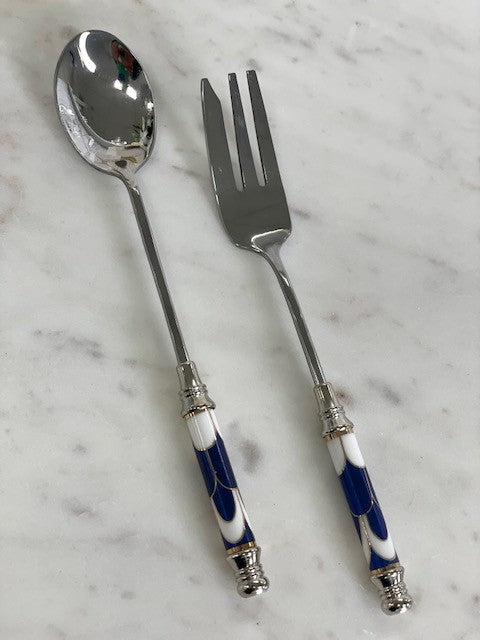 30H - Ceramic Blue Arch Tile Ptn Fork:Silver