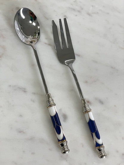 30G - Ceramic Blue Arch Tile Ptn Spoon:Silver