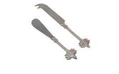 31M - Cheese Knife And Spreader Silver Palms