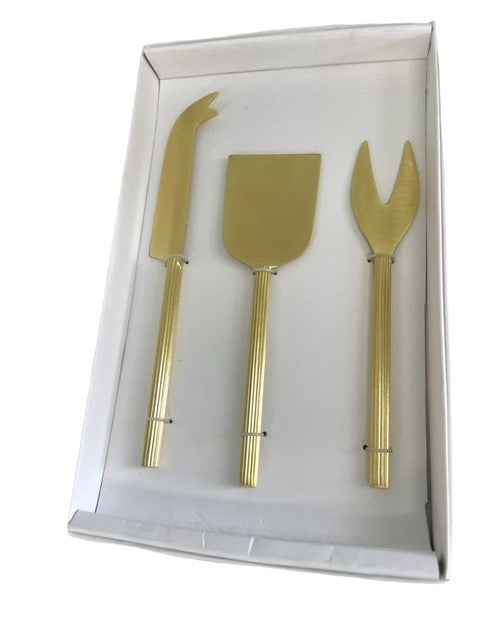31Ts - Set 3 Cheese Set Gold Ribbed