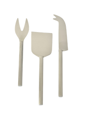 31T - Set 3 Silver Ribbed Cheese Set