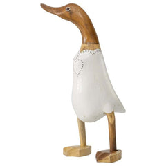 Hand-carved Child Dressed-Up Duck 10x12x20cm