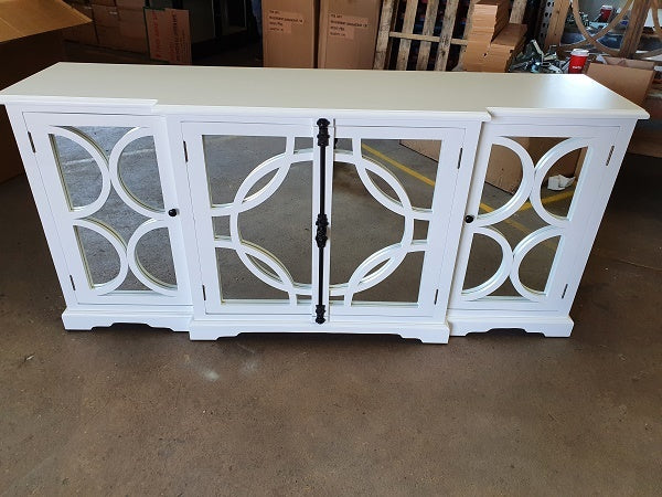 Keats Sideboard White with Mirror Backing