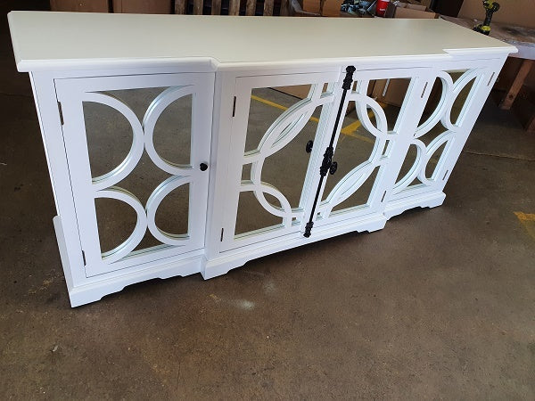 Keats Sideboard White with Mirror Backing