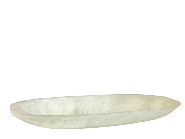 34E - Alabaster Resin Boat Dish 47X18.5Cm