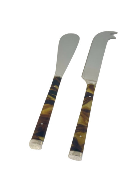 35C - Tortoise Shell Steel Knife & Spreader
