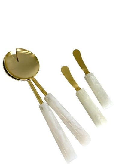 34G - Set 2 Spreaders Alabaster & Gold