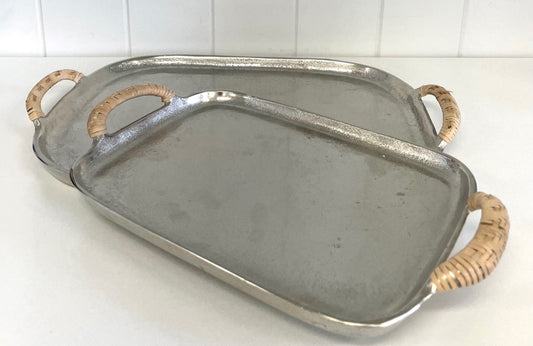 360B - Tray Alumn Natural W/ Handles Large 38X25 -  Last 3