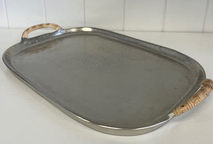 360B - Tray Alumn Natural W/ Handles Large 38X25 -  Last 3