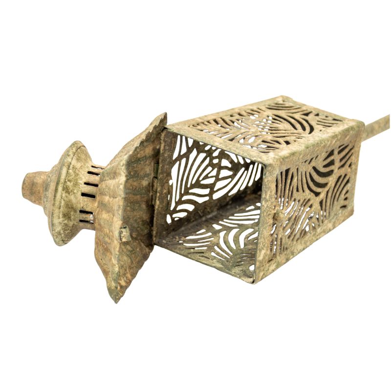 Vintage Style Garden Lantern Candle-Holder Stake 10.5x10.5x120cm