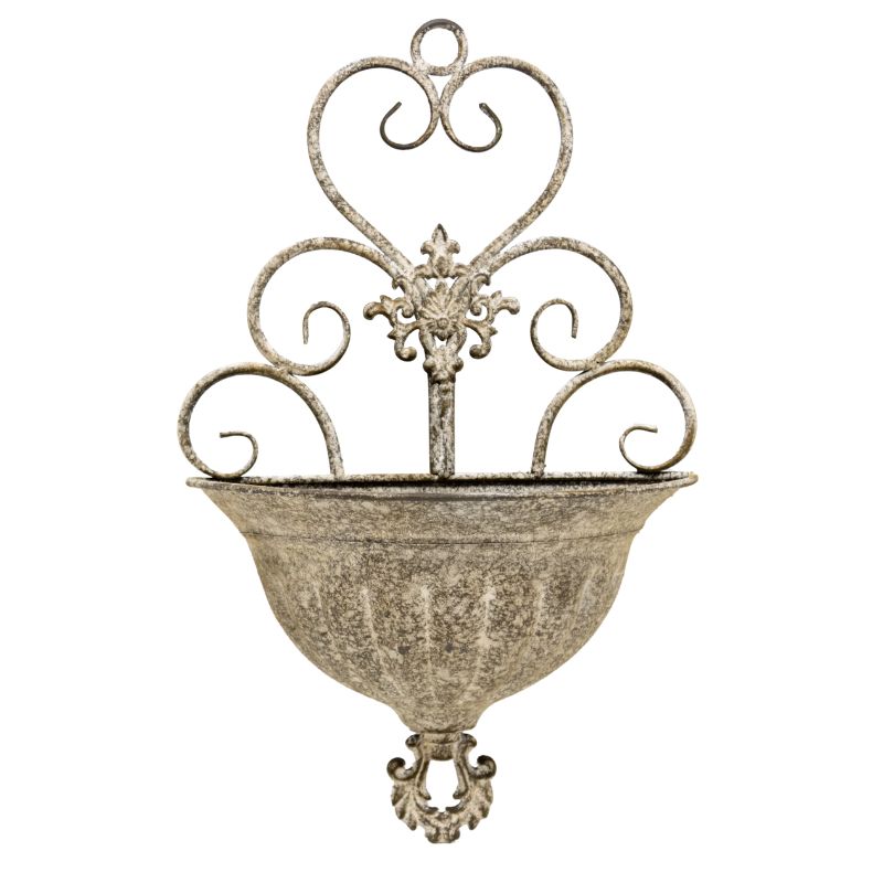 Classic Hanging Wall Planter w/Fleur-de-lis 25x11.5x41cm