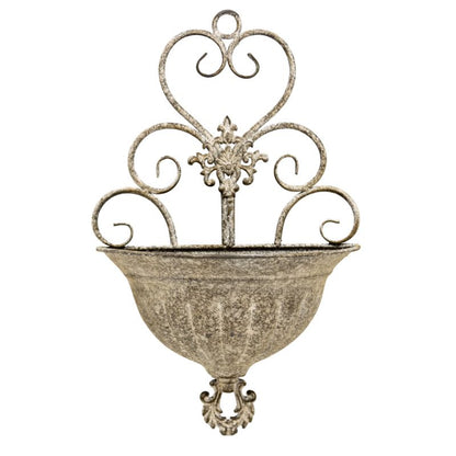 Classic Hanging Wall Planter w/Fleur-de-lis 25x11.5x41cm
