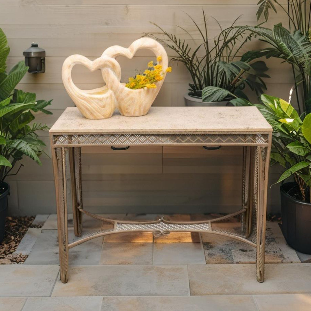 Vintage Style French Country Console Table 118x40x75cm