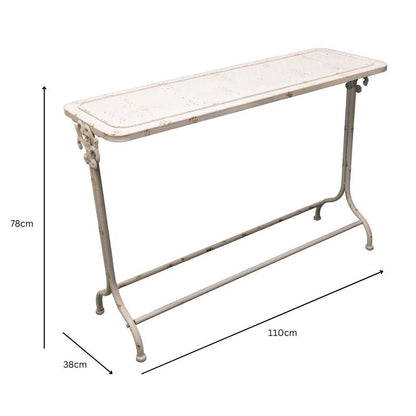 Distressed Finish French Provincial metal Console Table 110x35x78cm