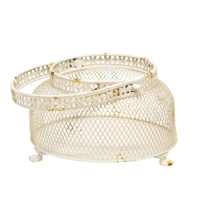 French Provincial Footed Candleholder/bowl w/Fleur-de-Lis 24X24X15cm