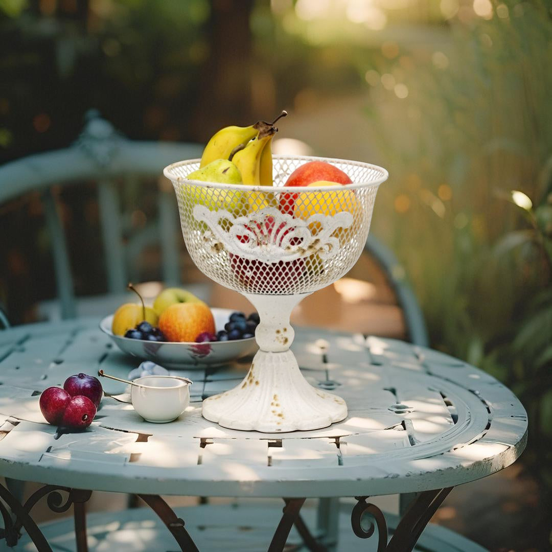 French Provincial Footed Bowl w/Fleur-di-Lis 20x20x24.5cm
