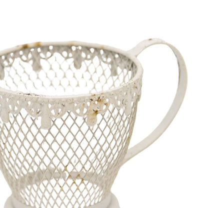 French Provincial 'Teacup' Candleholder/Plnater w/fleur -de-lis 17x12x13cm