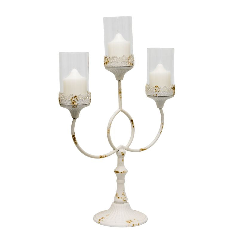 French Provincial 3-Pillar Candelabra Centerpiece 42x17x64cm